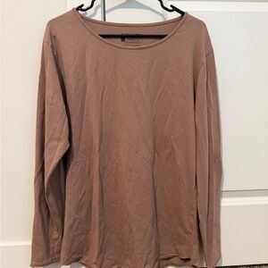 Alphalete Long Sleeve Crewneck Top - Mauve Brown